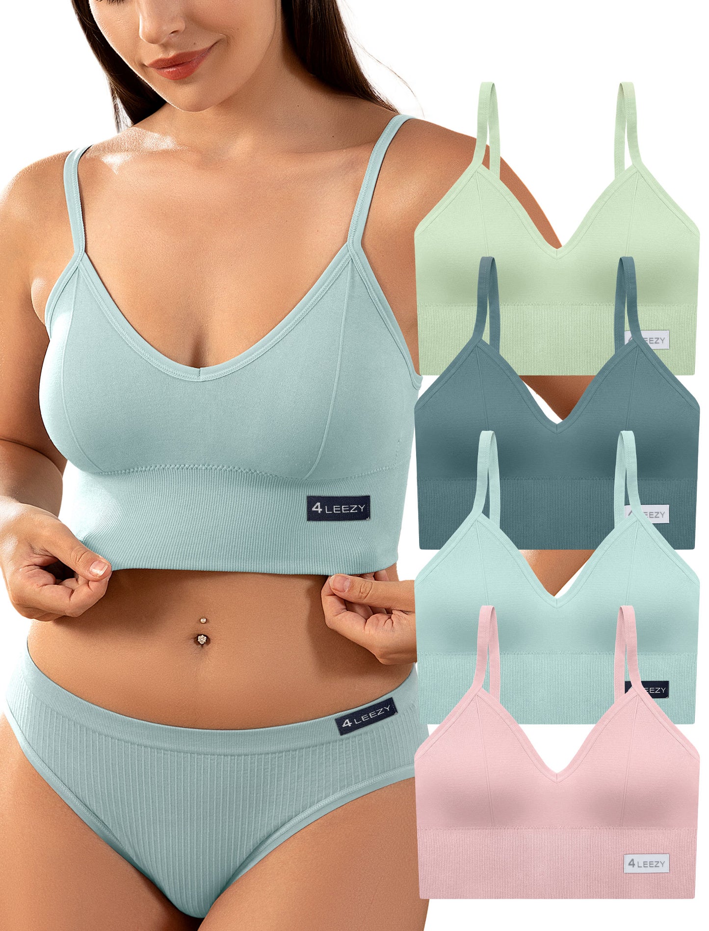 Livona Sports Bras for Women- Wireless Soft Workout Tops Padded Seamless Fitness Bralettes Comfort Cami Tank S-XXL
