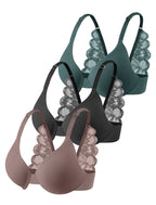 Leezywear Women's T-Shirt/Tank Top Bra - Full Coverage Laser Push Up with Back Lace Support Work Out Bra