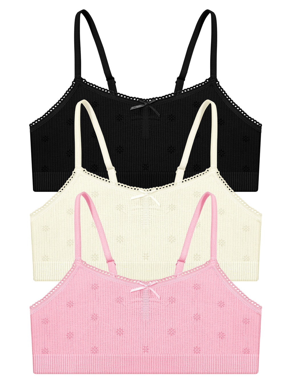 Livona Ultra-Comfy Seamless Bralette for Girls–Buttery Soft Ribbed & Jacquard,No Padding – Effortless Comfort & Style