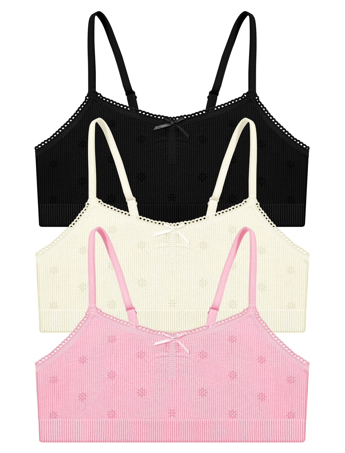 Livona Ultra-Comfy Seamless Bralette for Girls–Buttery Soft Ribbed & Jacquard,No Padding – Effortless Comfort & Style