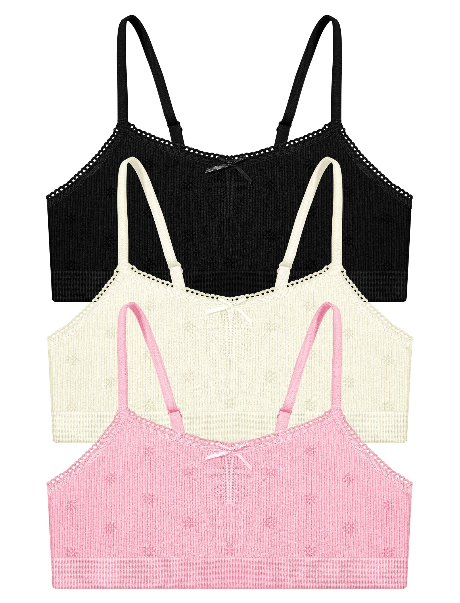 Livona Ultra-Comfy Seamless Bralette for Girls–Buttery Soft Ribbed & Jacquard,No Padding – Effortless Comfort & Style