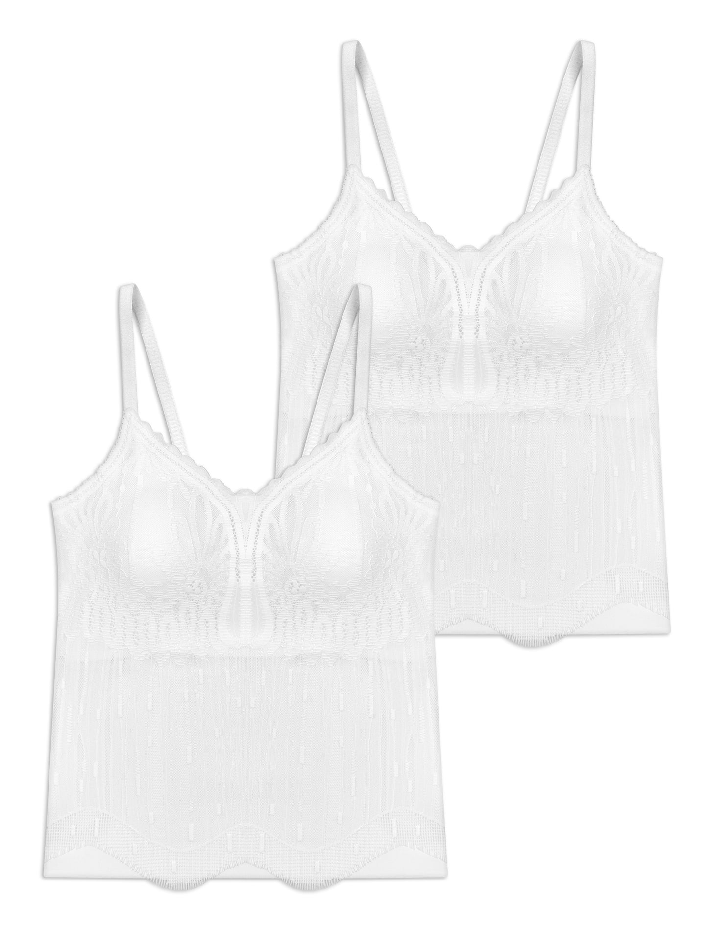 Livona Women's Lace Cami Top - Adjustable Spaghetti Straps Wireless Comfort Padded Tank for Sleep Lounge