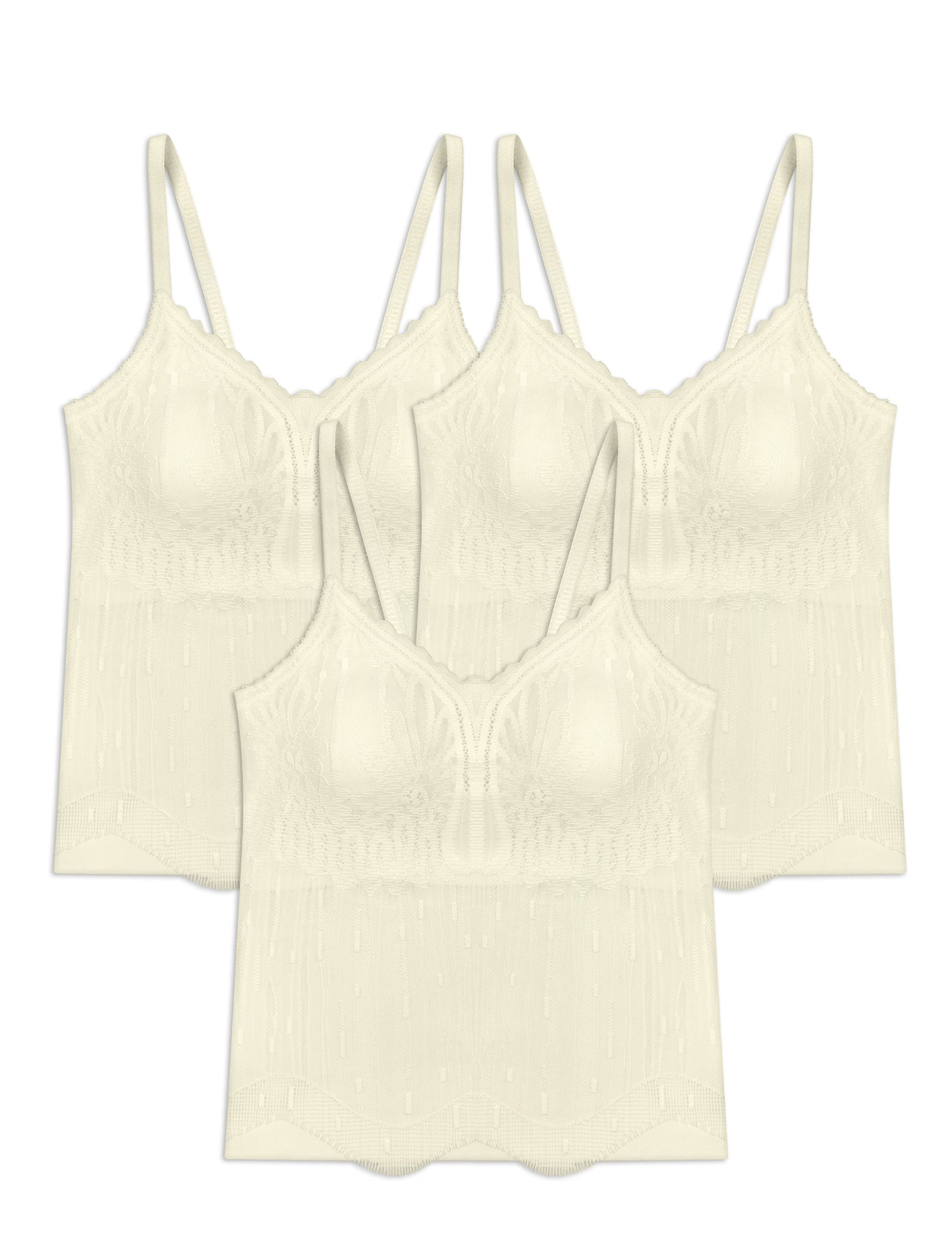 Livona Women's Lace Cami Top - Adjustable Spaghetti Straps Wireless Comfort Padded Tank for Sleep Lounge