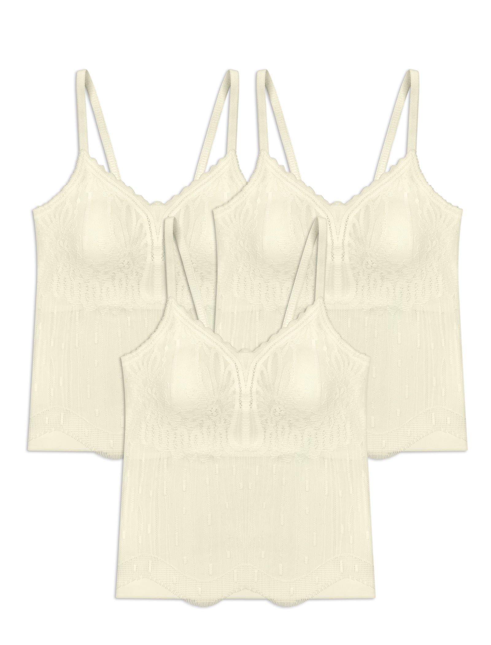 Livona Women's Lace Cami Top - Adjustable Spaghetti Straps Wireless Comfort Padded Tank for Sleep Lounge
