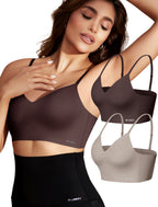 Women's Seamless Push Up Bra Longline Wireless Padded Bralettes with Support Lift Plunge T-Shirt/Tank Top Bras