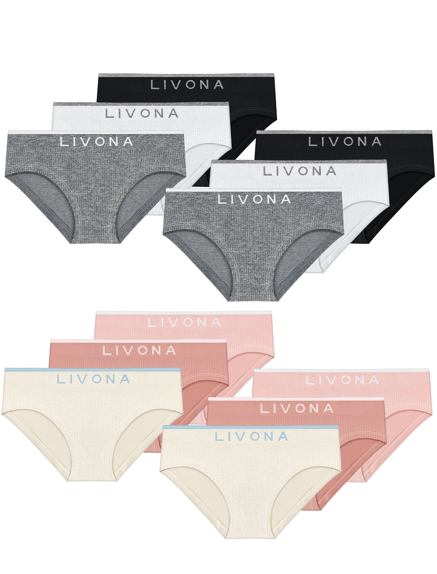 Livona Girls Seamless Ribbed Training Panties - Soft Sports Underwear for Teens