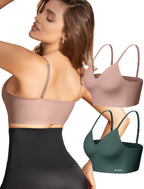 Women's Seamless Push Up Bra Longline Wireless Padded Bralettes with Support Lift Plunge T-Shirt/Tank Top Bras