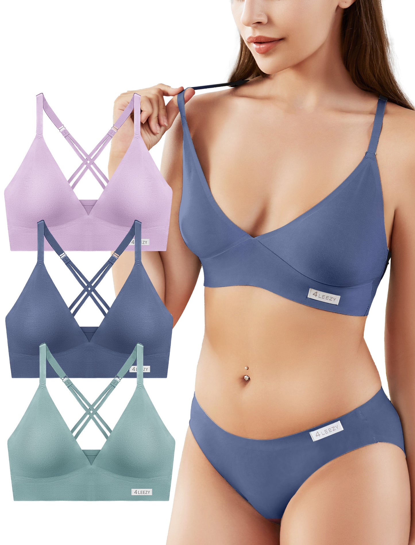 Women's Wireless Bras - Seamless Sports Bra Bralettes Comfort Padded Workout Tops Crossback Cami Crop S-XXL