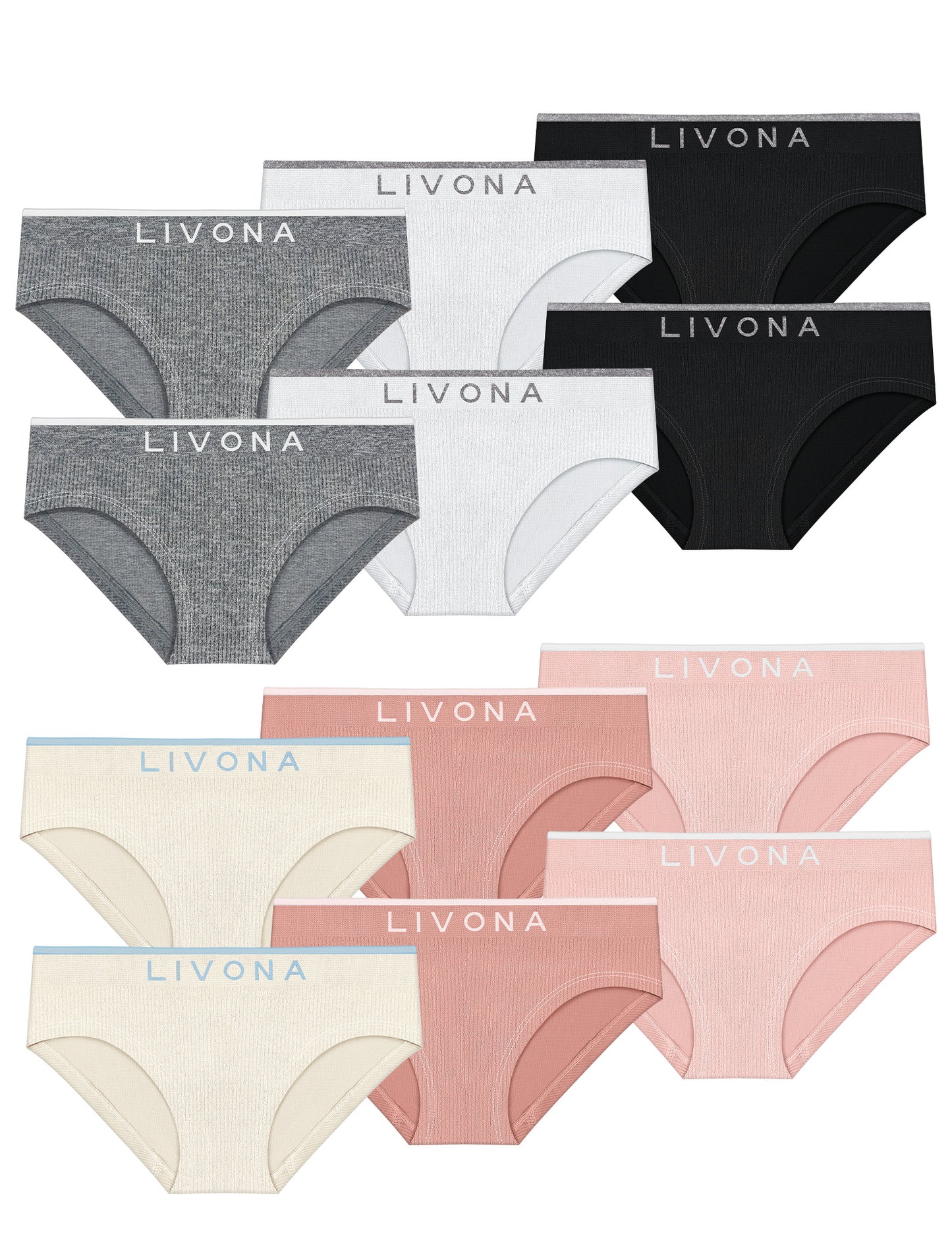 Livona Girls Seamless Ribbed Training Panties - Soft Sports Underwear for Teens
