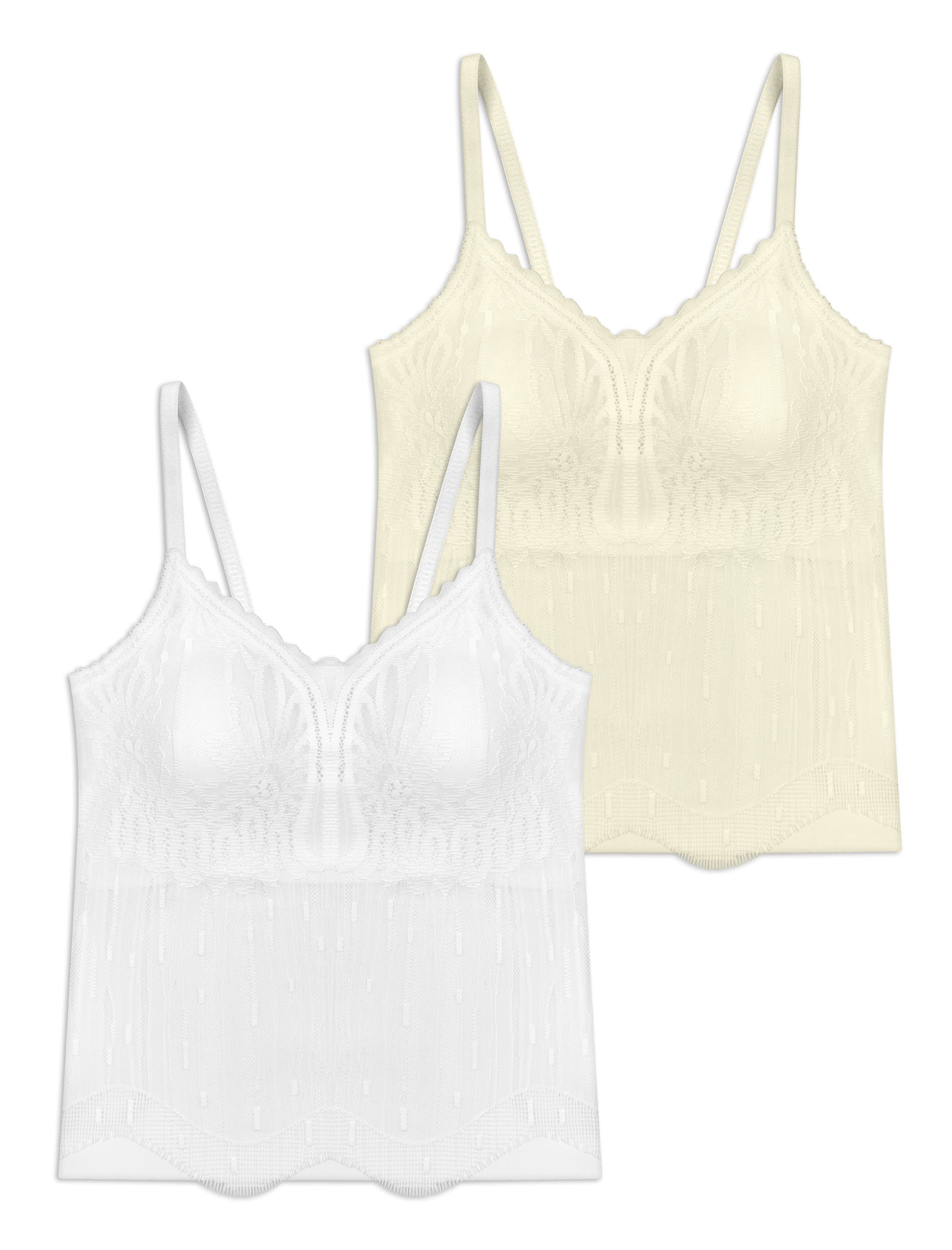 Livona Women's Lace Cami Top - Adjustable Spaghetti Straps Wireless Comfort Padded Tank for Sleep Lounge