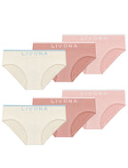 Livona Girls 6-Pack Ribbed Training Panties - Soft Sports Underwear for Teens