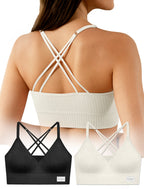 4Leezy Sports Bra for Women- Seamless Wireless Soft Bralette with Comfortable Padded and Nice Racerback Workout Tops Cami Crop Tank S-XXL
