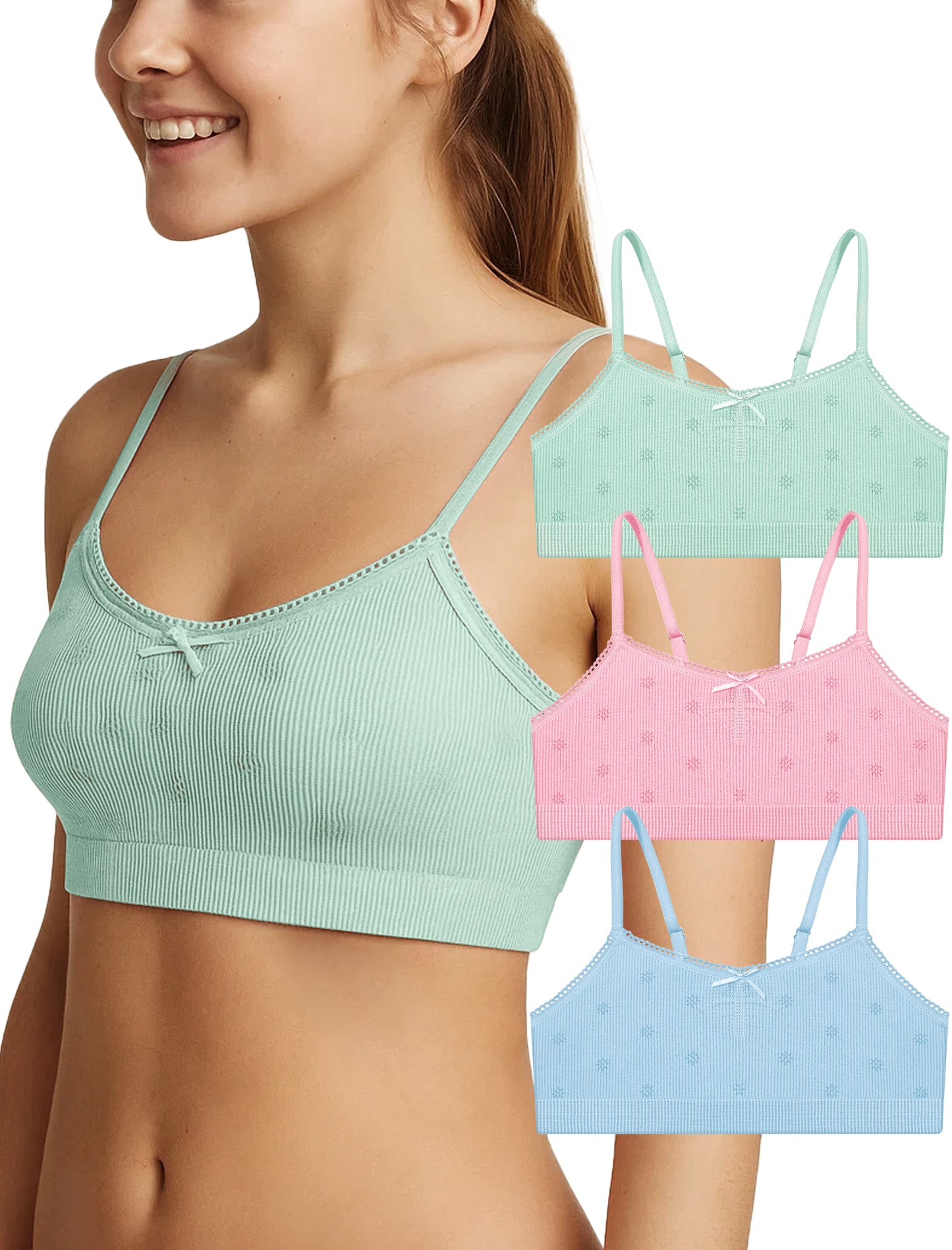 Livona Ultra-Comfy Seamless Bralette for Girls–Buttery Soft Ribbed & Jacquard,No Padding – Effortless Comfort & Style