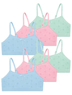 Livona 6 Pack Seamless Girls Bralette – Soft Ribbed & Jacquard Design, No Padding – Effortless Comfort & Style
