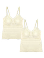 Livona Women's Lace Camisole with Built-in Bra, Wireless Comfort, Adjustable Spaghetti Straps – Soft Padded Tank Top