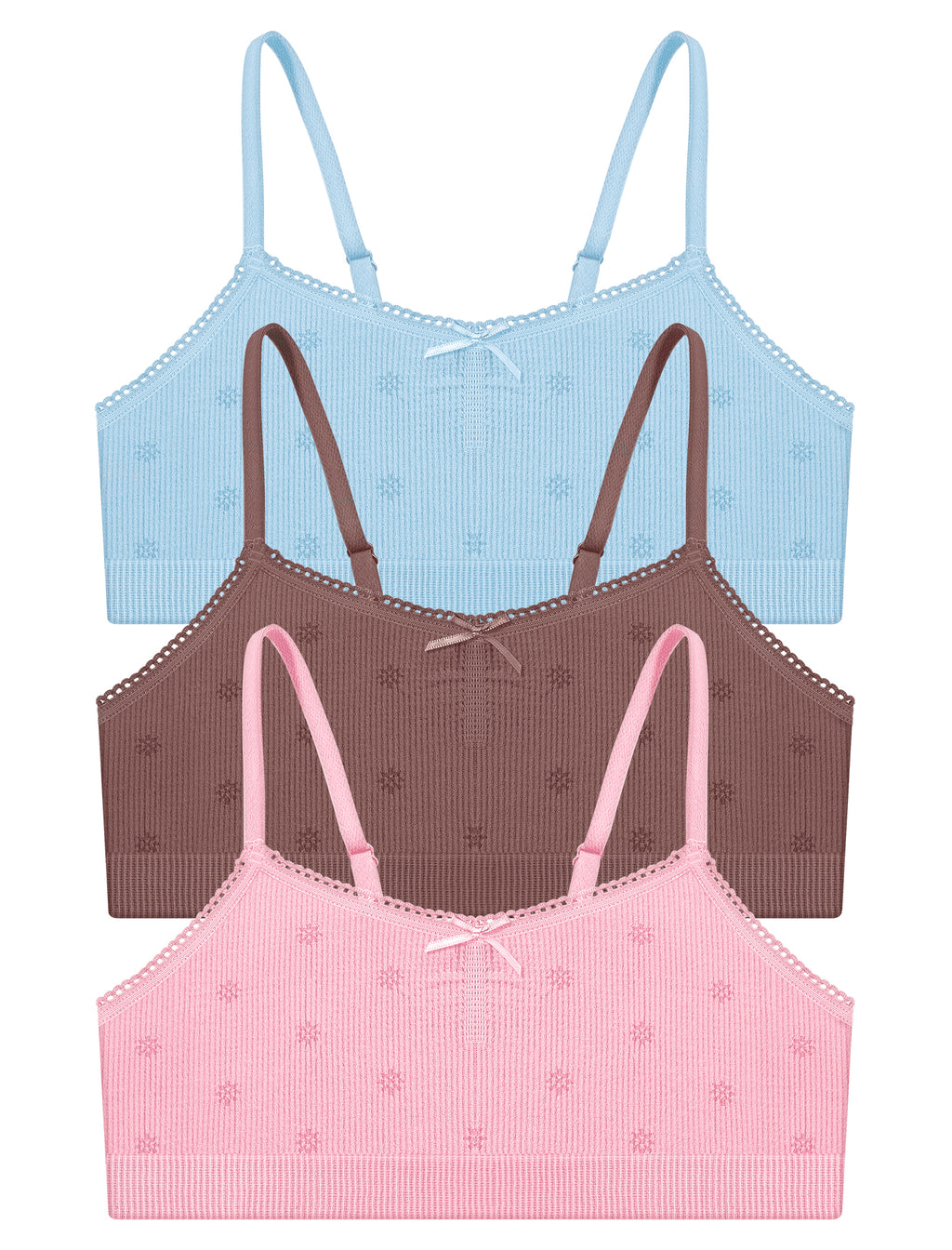 Livona Ultra-Comfy Seamless Bralette for Girls–Buttery Soft Ribbed & Jacquard,No Padding – Effortless Comfort & Style