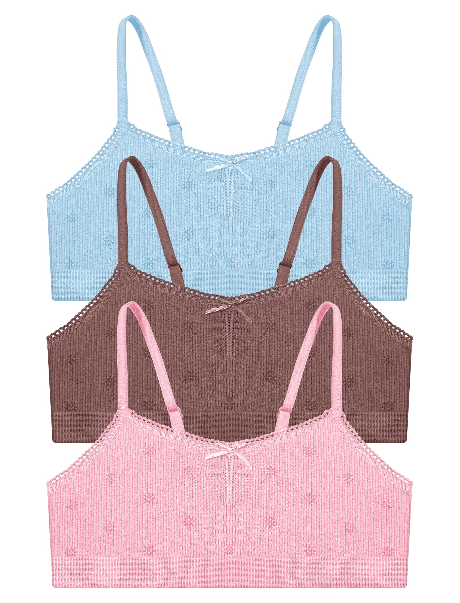 Livona Ultra-Comfy Seamless Bralette for Girls–Buttery Soft Ribbed & Jacquard,No Padding – Effortless Comfort & Style