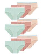 Livona Girls 9-Pack Ribbed Training Panties - Soft Sports Underwear for Teens