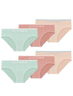 Livona Girls 6-Pack Ribbed Training Panties - Soft Sports Underwear for Teens