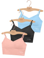 Livona 3 Pack Training Bras for Girls-Sports Bra, Fitness Bra, Padded Everyday Bra Bralette,Crop Cami Tank Top (6-14)