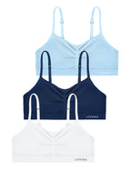 Livona 3 Pack Popular Girls Padded Training Bra Pack – Crop Cami Training Bras for Girls,Seamless Bra Design with Removable Padding