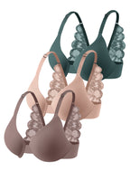 Leezywear Women's T-Shirt/Tank Top Bra - Full Coverage Laser Push Up with Back Lace Support Work Out Bra