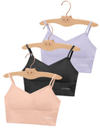 Livona 3 Pack Training Bras for Girls-Sports Bra, Fitness Bra, Padded Everyday Bra Bralette,Crop Cami Tank Top (6-14)