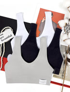 Livona 3 Packs Girls Sports Bra Crop Tops for Kids Training Bra Cute Crop Tops for Girls Cami Bra( 6-14）