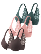 Leezywear Women's T-Shirt/Tank Top Bra - Full Coverage Laser Push Up with Back Lace Support Work Out Bra