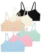 Livona 6 Pack Seamless Girls Bralette – Soft Ribbed & Jacquard Design, No Padding – Effortless Comfort & Style