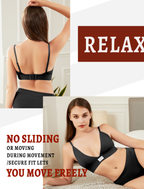 Livona 3 Pack Sports Bras for Women - V-Neck Wireless Bralettes with Support Comfort Plunge Padded Fitness Cami Crop S-XXL