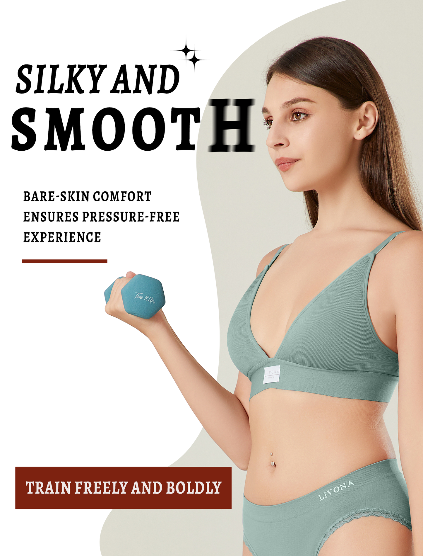 Livona Sports Bras for Women - 2 Pack V-Neck Wireless Bra Bralettes with Support Comfort Plunge Workout Tops Padded Fitness Cami Crop Tank S-XXL