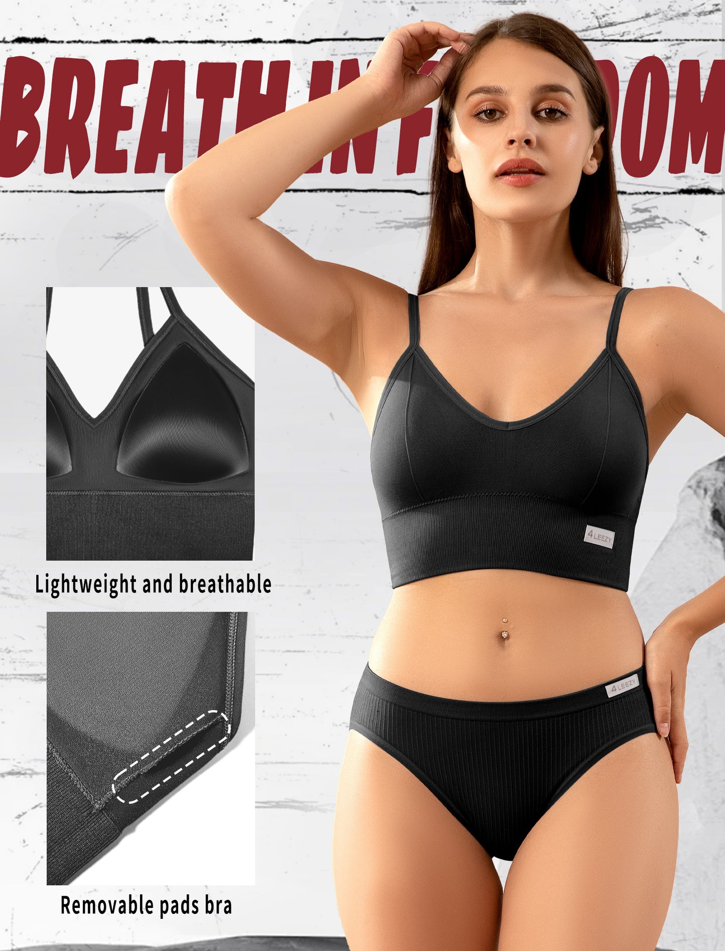 Livona Sports Bras for Women- Wireless Soft Workout Tops Padded Seamless Fitness Bralettes Comfort Cami Tank S-XXL