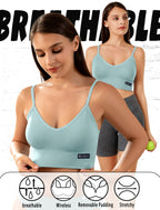 Livona Sports Bras for Women- Wireless Soft Workout Tops Padded Seamless Fitness Bralettes Comfort Cami Tank S-XXL