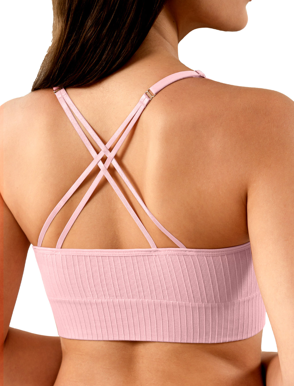 4Leezy 1 Pack Sports Bra for Women- Seamless Wireless Soft Bralette with Comfortable Padded and Nice Racerback Workout Tops Cami Crop Tank S-XXL