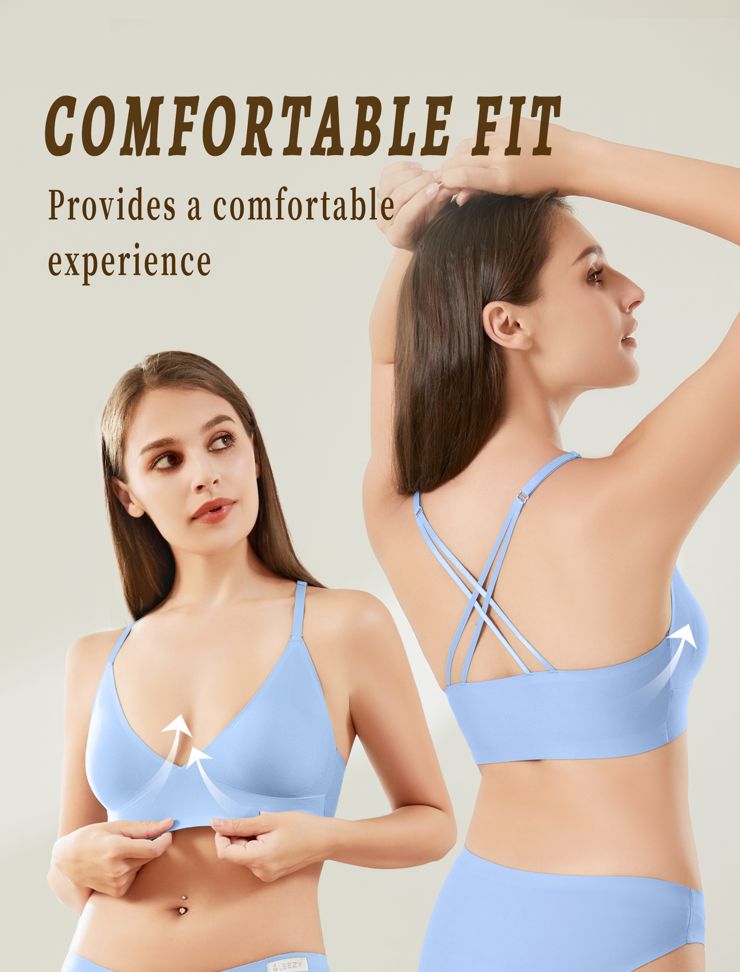 Women's Wireless Bras - Seamless Sports Bra Bralettes Comfort Padded Workout Tops Crossback Cami Crop S-XXL