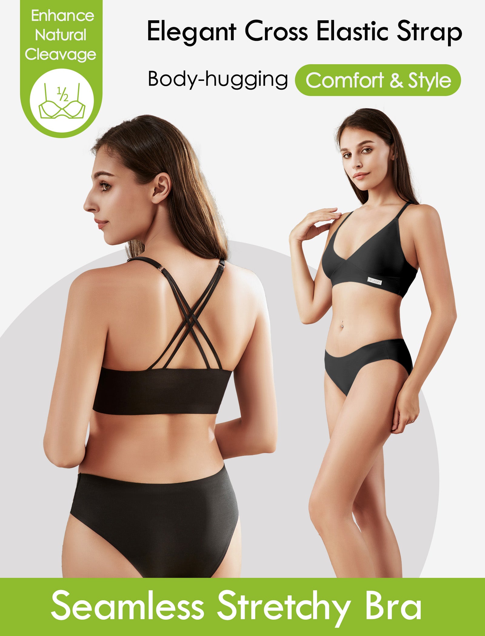 Women's Wireless Bras -2 Pack Seamless Sports Bra Bralettes Comfort Padded Workout Tops Crossback Cami Crop S-XXL