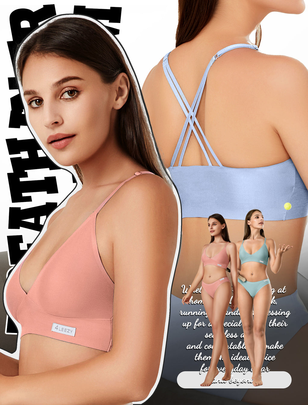Women's Wireless Bras -2 Pack Seamless Sports Bra Bralettes Comfort Padded Workout Tops Crossback Cami Crop S-XXL
