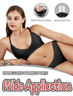 Women's Wireless Bras -2 Pack Seamless Sports Bra Bralettes Comfort Padded Workout Tops Crossback Cami Crop S-XXL