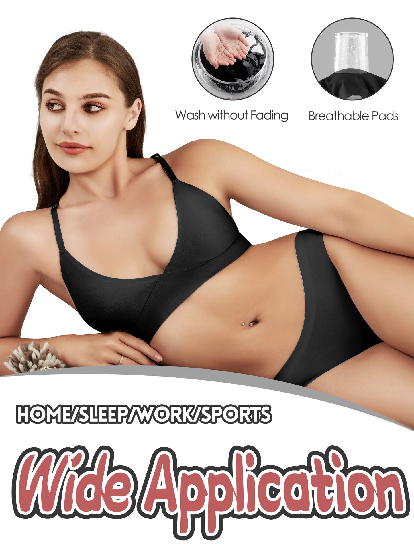 Women's Wireless Bras - Seamless Sports Bra Bralettes Comfort Padded Workout Tops Crossback Cami Crop S-XXL