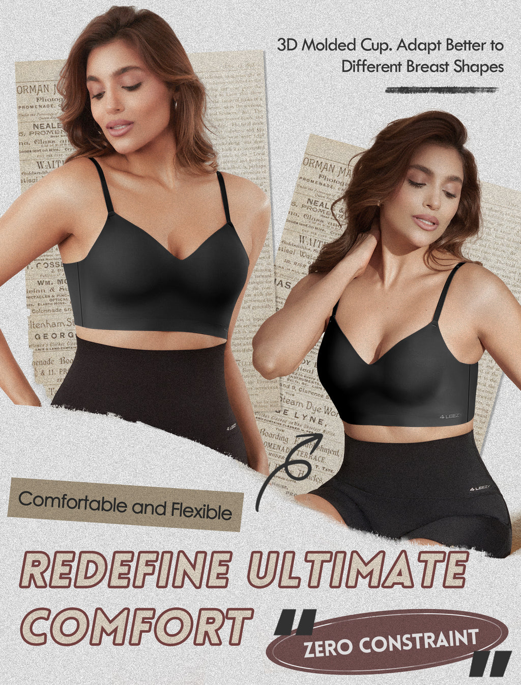 Women's Seamless Push Up Bra Longline Wireless Padded Bralettes with Support Lift Plunge T-Shirt/Tank Top Bras