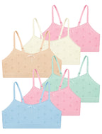Livona 6 Pack Seamless Girls Bralette – Soft Ribbed & Jacquard Design, No Padding – Effortless Comfort & Style