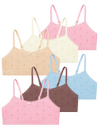 Livona 6 Pack Seamless Girls Bralette – Soft Ribbed & Jacquard Design, No Padding – Effortless Comfort & Style