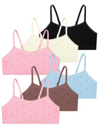 Livona 6 Pack Seamless Girls Bralette – Soft Ribbed & Jacquard Design, No Padding – Effortless Comfort & Style