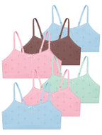 Livona 6 Pack Seamless Girls Bralette – Soft Ribbed & Jacquard Design, No Padding – Effortless Comfort & Style