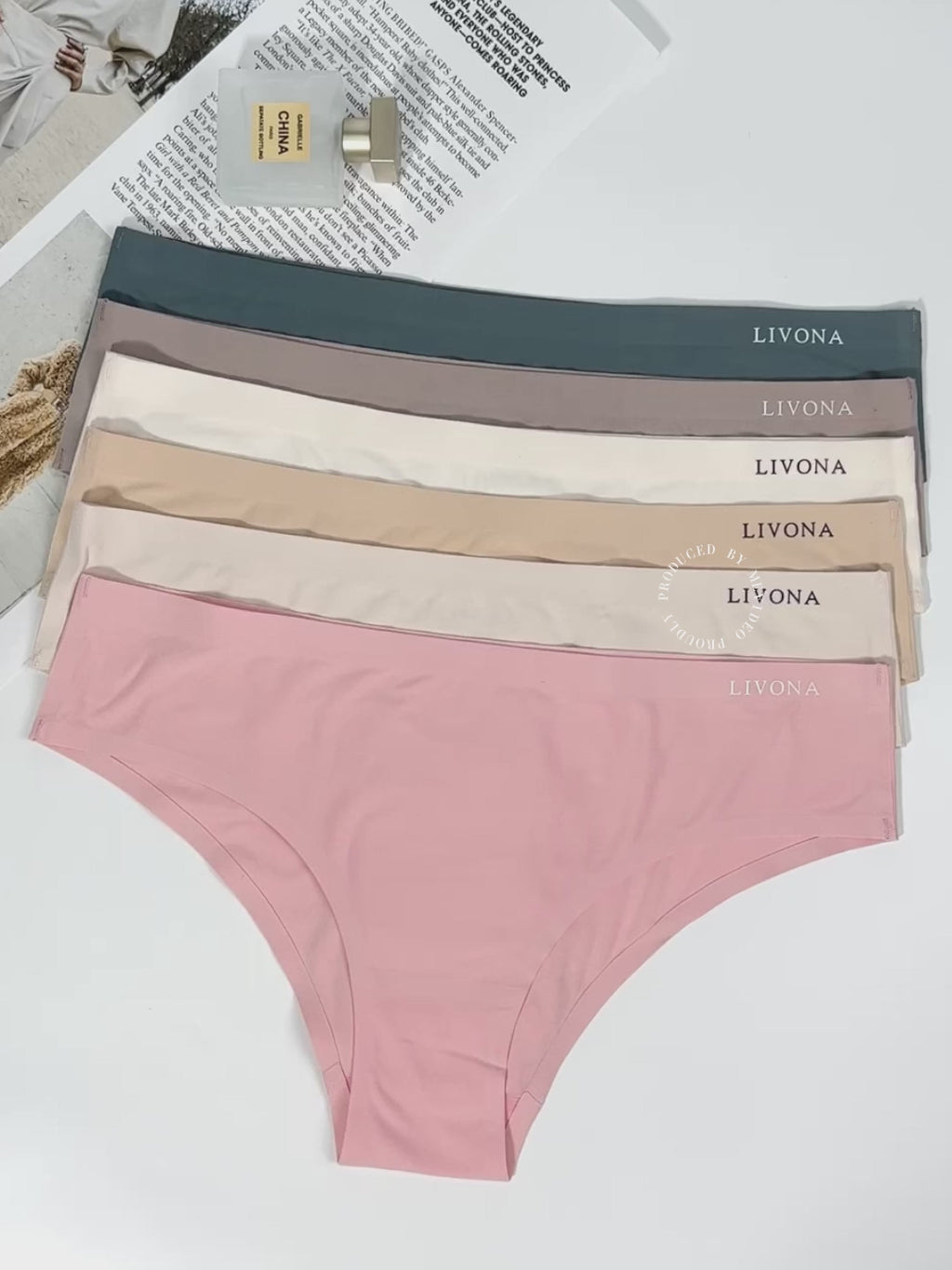 Livona Underwear for Women-Seamless Underwear, HighCut Bonded Edges Panties, No Show Soft Microfiber Bikini Hipster S-XXL